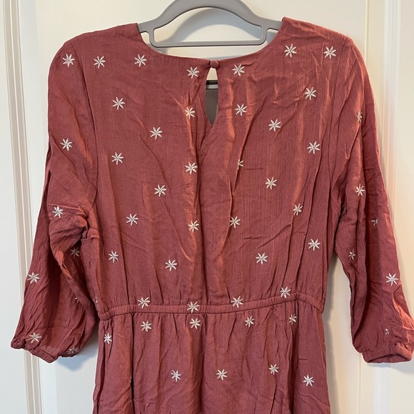 Piper & Scoot 3/4 Sleeve Mauve Embroidered Dress - Picture 6 of 9